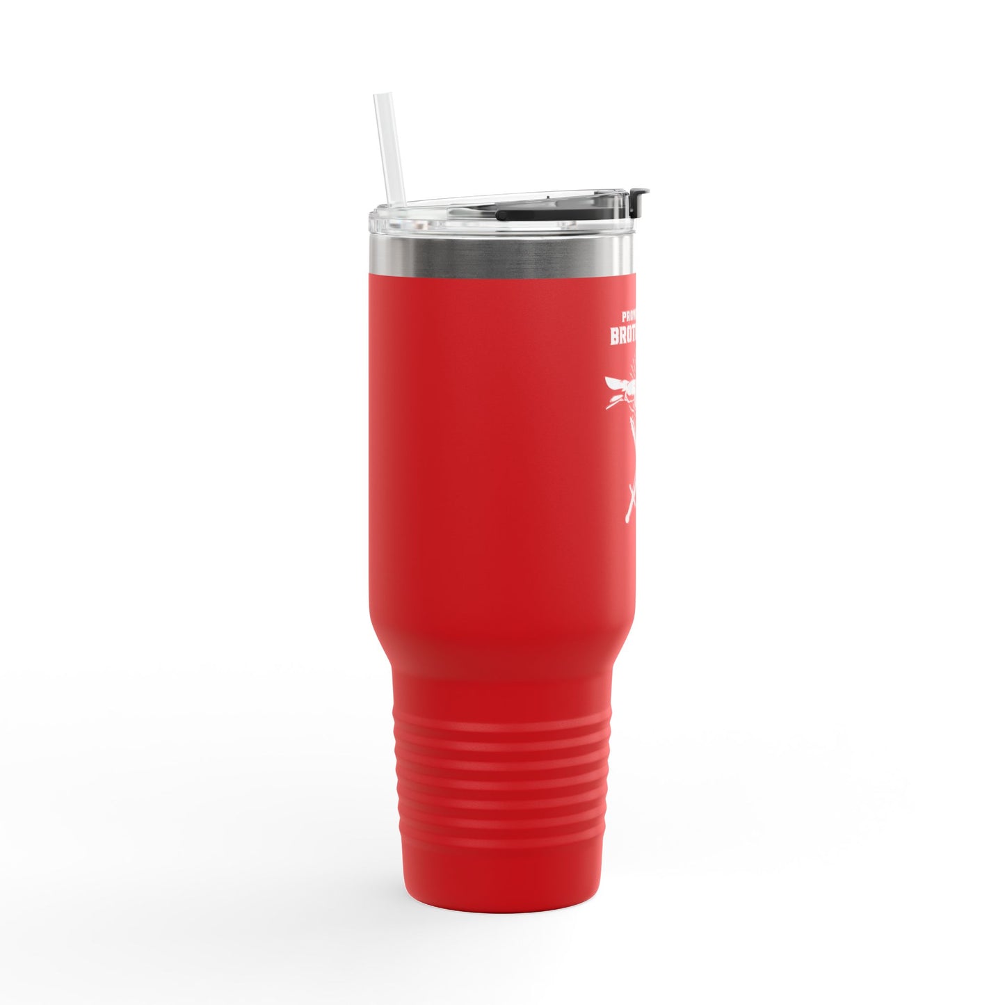 Proverbs 27:17 Brotherhood Insulated Travel Mug - 40oz Red Travel Cup
