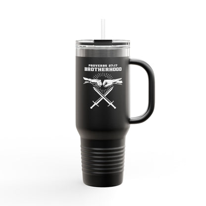 Proverbs 27:17 Brotherhood Insulated Travel Mug - 40oz Red Travel Cup