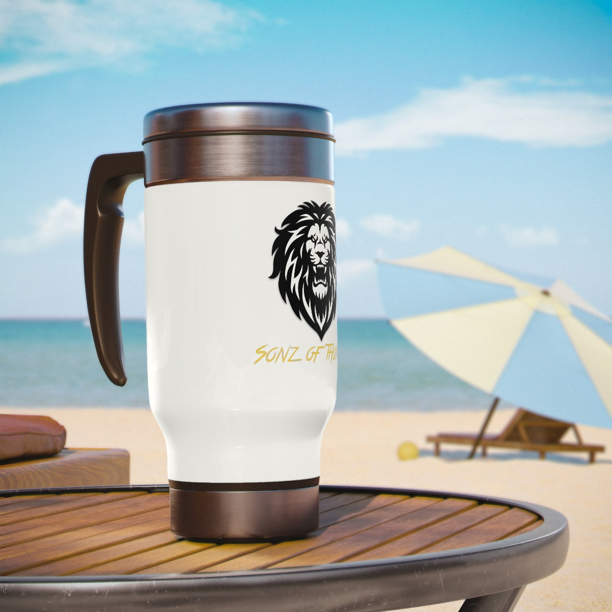 Sonz of Thunder Stainless Steel Travel Mug with Handle, 14oz